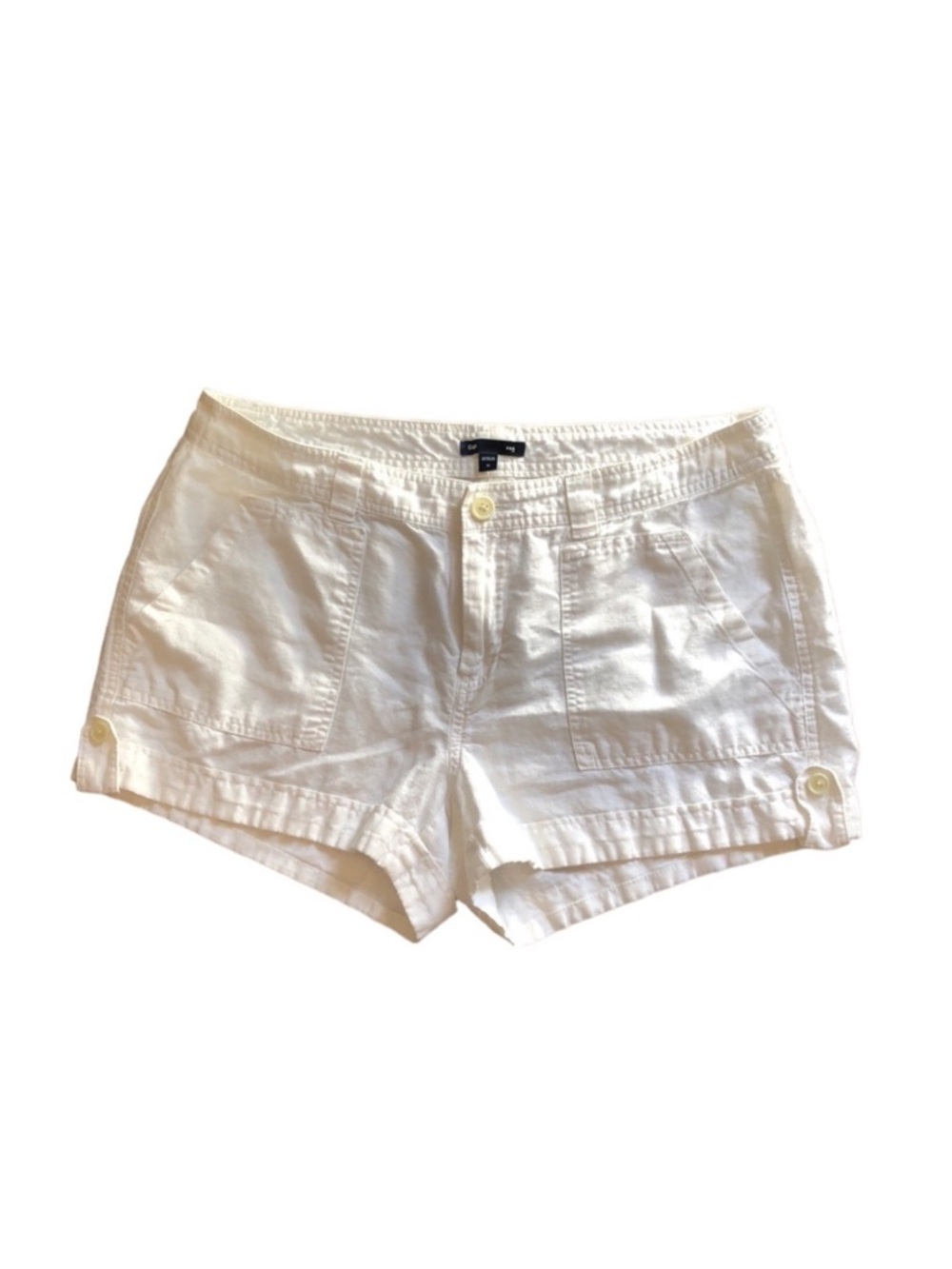 GAP Factory Sun Linen Optic White Women's Cuffed Shorts Size 12